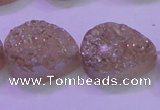 CAG8311 7.5 inches 18*25mm teardrop champagne plated druzy agate beads