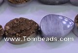 CAG8313 7.5 inches 18*25mm teardrop gold plated druzy agate beads