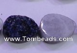 CAG8316 7.5 inches 18*25mm teardrop blue plated druzy agate beads