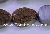 CAG8323 7.5 inches 20*30mm teardrop gold plated druzy agate beads