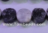 CAG8367 7.5 inches 16mm coin black plated druzy agate beads