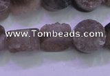 CAG8432 15.5 inches 14mm coin grey druzy agate gemstone beads