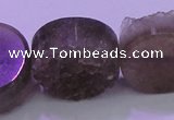 CAG8439 15.5 inches 30mm coin grey druzy agate gemstone beads