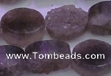 CAG8444 15.5 inches 15*20mm oval grey druzy agate gemstone beads