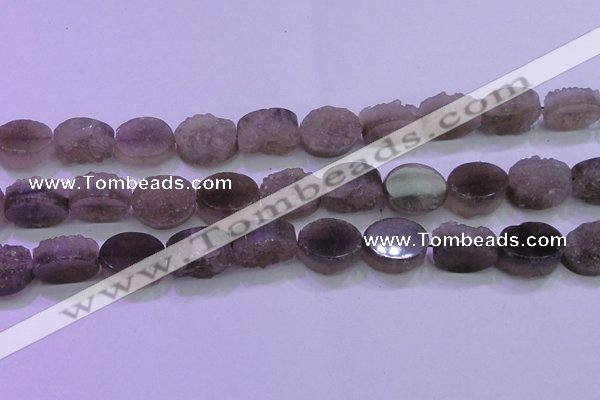 CAG8444 15.5 inches 15*20mm oval grey druzy agate gemstone beads