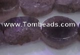 CAG8446 15.5 inches 20*30mm oval grey druzy agate gemstone beads