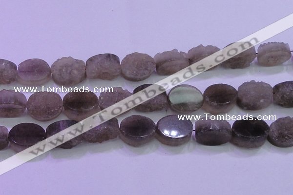 CAG8446 15.5 inches 20*30mm oval grey druzy agate gemstone beads