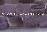 CAG8451 15.5 inches 10*14mm rectangle grey druzy agate gemstone beads