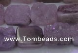 CAG8452 15.5 inches 12*16mm rectangle grey druzy agate gemstone beads