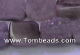 CAG8453 15.5 inches 13*18mm rectangle grey druzy agate gemstone beads