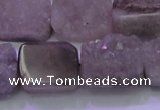 CAG8453 15.5 inches 13*18mm rectangle grey druzy agate gemstone beads