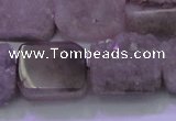 CAG8454 15.5 inches 15*20mm rectangle grey druzy agate gemstone beads