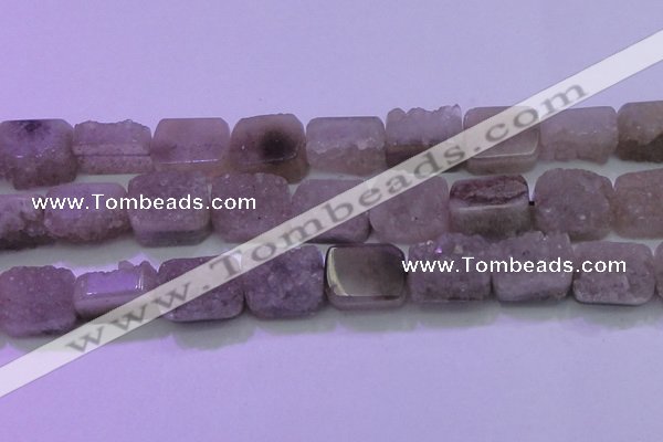 CAG8456 15.5 inches 20*30mm rectangle grey druzy agate gemstone beads