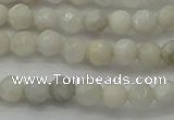 CAG8513 15.5 inches 4mm faceted round grey agate beads wholesale