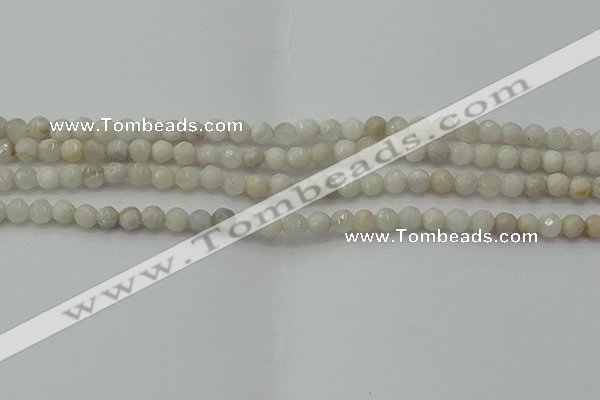 CAG8513 15.5 inches 4mm faceted round grey agate beads wholesale