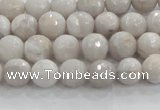 CAG8514 15.5 inches 6mm faceted round grey agate beads wholesale