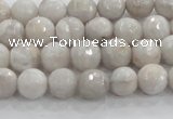 CAG8515 15.5 inches 8mm faceted round grey agate beads wholesale