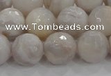 CAG8519 15.5 inches 16mm faceted round grey agate beads wholesale