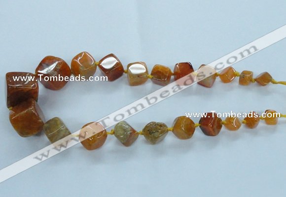 CAG8521 15.5 inches 9*10mm - 23*24mm cube dragon veins agate beads