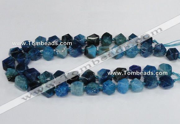 CAG8554 12*14mm - 14*15mm faceted nuggets dragon veins agate beads