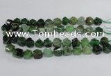 CAG8555 12*14mm - 14*15mm faceted nuggets dragon veins agate beads