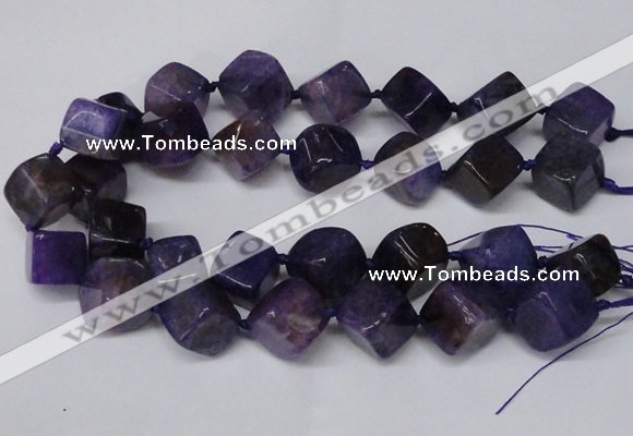 CAG8573 15.5 inches 15*16mm - 17*18mm cube dragon veins agate beads