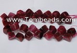 CAG8574 15.5 inches 15*16mm - 17*18mm cube dragon veins agate beads