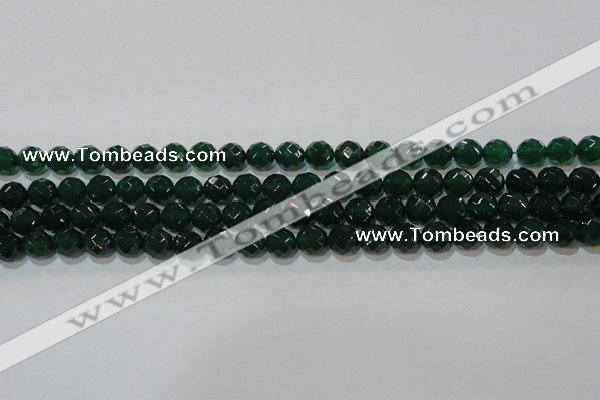 CAG8580 15.5 inches 10mm faceted round green agate gemstone beads