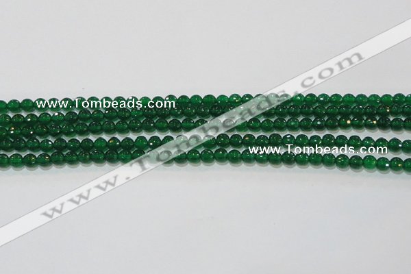 CAG8582 15.5 inches 6mm faceted round green agate gemstone beads