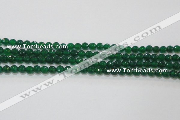 CAG8583 15.5 inches 8mm faceted round green agate gemstone beads