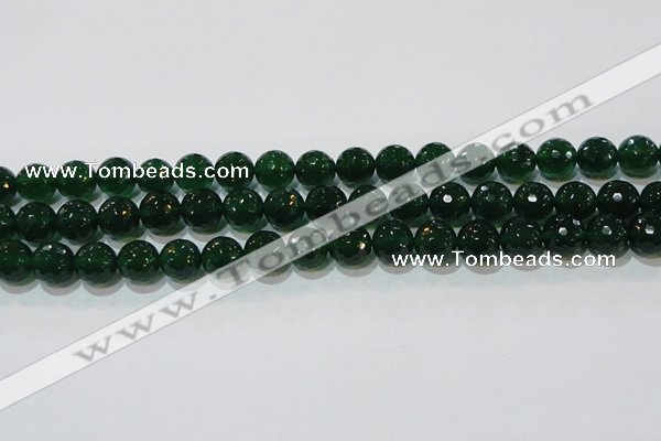 CAG8584 15.5 inches 12mm faceted round green agate gemstone beads