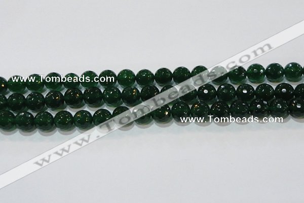 CAG8584 15.5 inches 12mm faceted round green agate gemstone beads