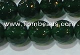 CAG8586 15.5 inches 16mm faceted round green agate gemstone beads