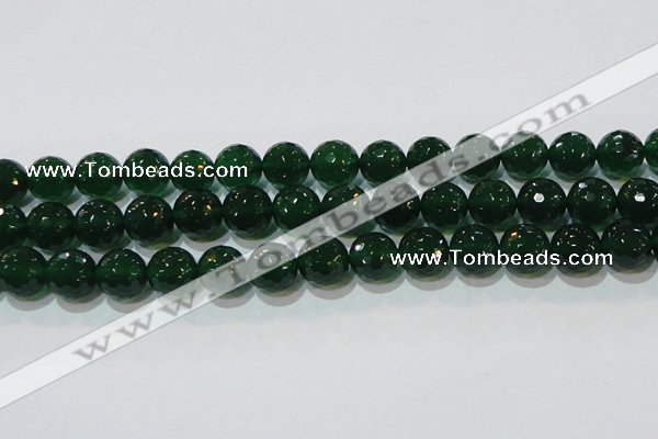 CAG8586 15.5 inches 16mm faceted round green agate gemstone beads