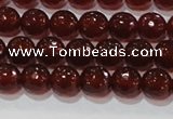 CAG8591 15.5 inches 8mm faceted round red agate gemstone beads