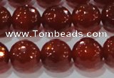 CAG8594 15.5 inches 14mm faceted round red agate gemstone beads