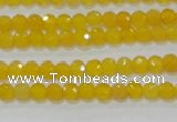 CAG8600 15.5 inches 4mm faceted round yellow agate gemstone beads