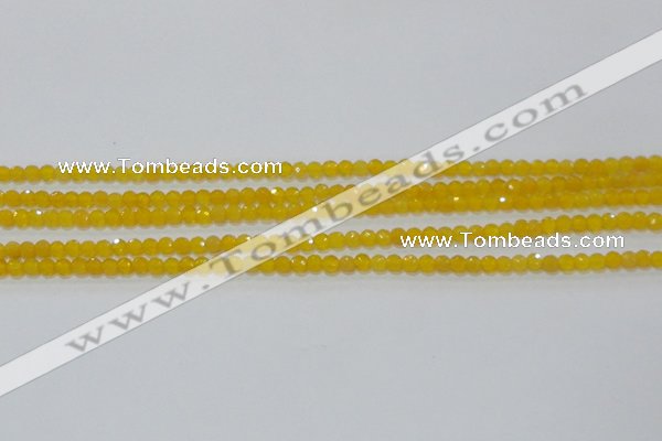 CAG8600 15.5 inches 4mm faceted round yellow agate gemstone beads