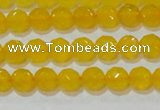 CAG8601 15.5 inches 6mm faceted round yellow agate gemstone beads