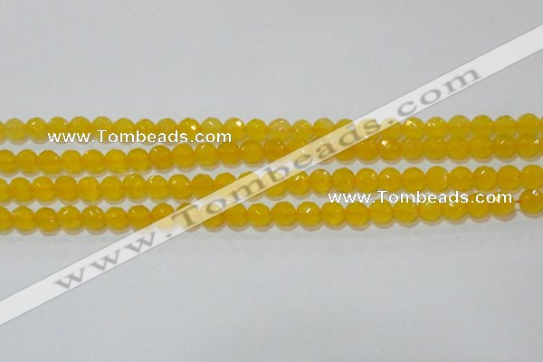 CAG8602 15.5 inches 8mm faceted round yellow agate gemstone beads