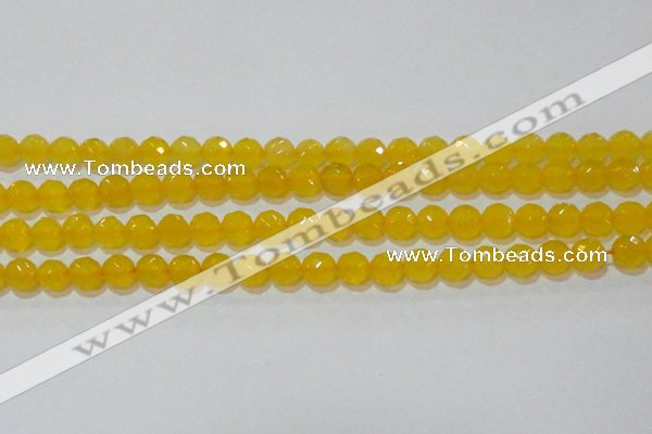 CAG8603 15.5 inches 10mm faceted round yellow agate gemstone beads