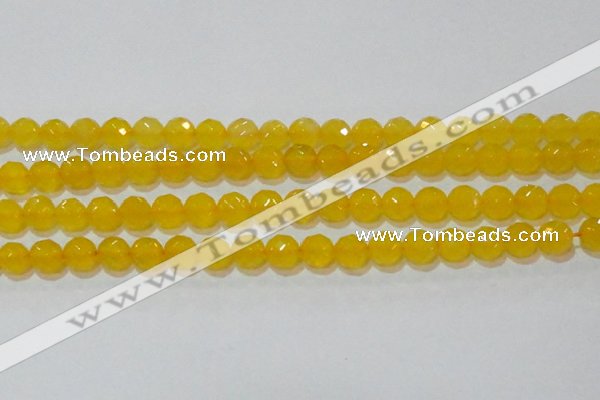 CAG8604 15.5 inches 12mm faceted round yellow agate gemstone beads