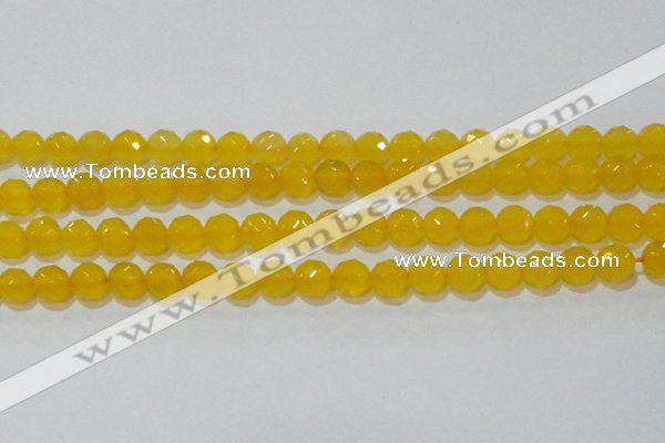 CAG8604 15.5 inches 12mm faceted round yellow agate gemstone beads