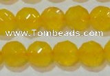 CAG8605 15.5 inches 14mm faceted round yellow agate gemstone beads