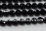 CAG8610 15.5 inches 6mm faceted round black agate gemstone beads