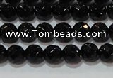 CAG8611 15.5 inches 8mm faceted round black agate gemstone beads