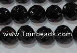 CAG8613 15.5 inches 12mm faceted round black agate gemstone beads