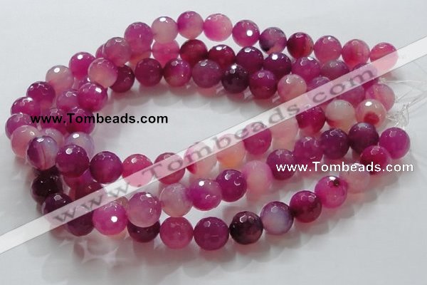 CAG864 15.5 inches 14mm faceted round agate gemstone beads