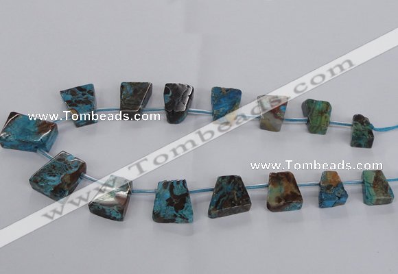 CAG8642 Top drilled 13*18mm - 20*30mm trapezoid ocean agate beads