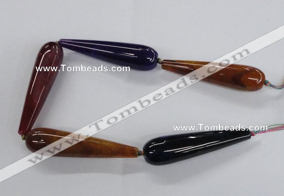 CAG8645 15.5 inches 20*80mm teardrop dragon veins agate beads